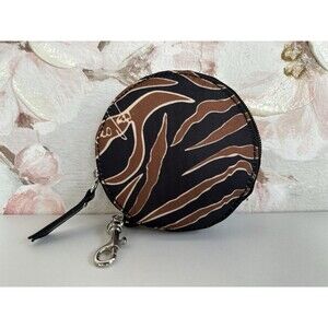 Franco Sarto Coin purse  black and brown polyester fabric with zipper closure